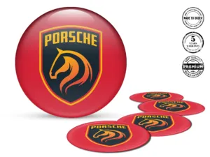 Porsche Ruota Adesivi Versione Etichette Cupola Resina